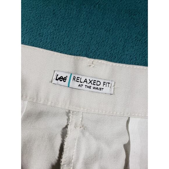 Lee Pants Size 18 Short Womens Beige Stretch Chino Khaki Relaxed Straight NWT - Picture 7 of 16